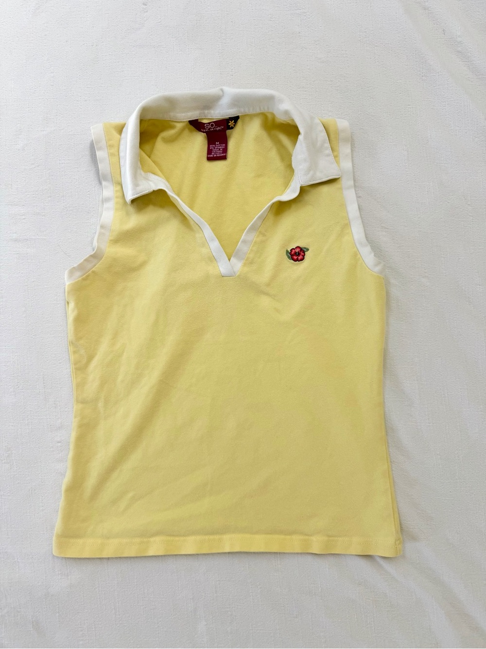Butter Yellow Collard Tank — Y2K Preppy Tennis / Golfer / Coastal Top By So Med